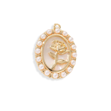 Mother of Pearl Rose Charm