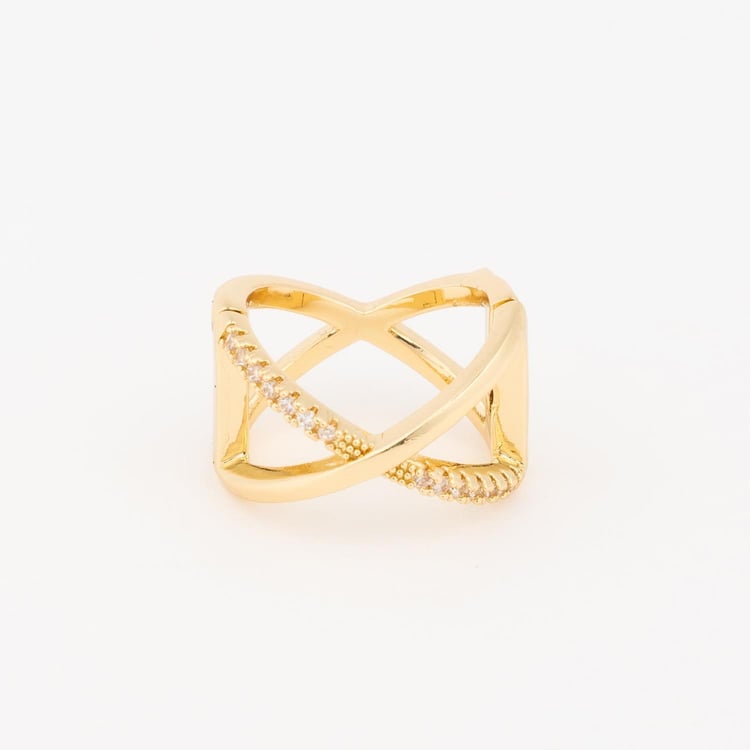 Pave Criss Cross Scarf Ring