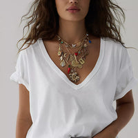 Nina V Neck Tee, FP (White)