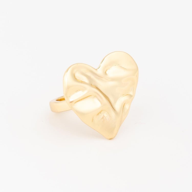 Textured Heart Scarf Ring