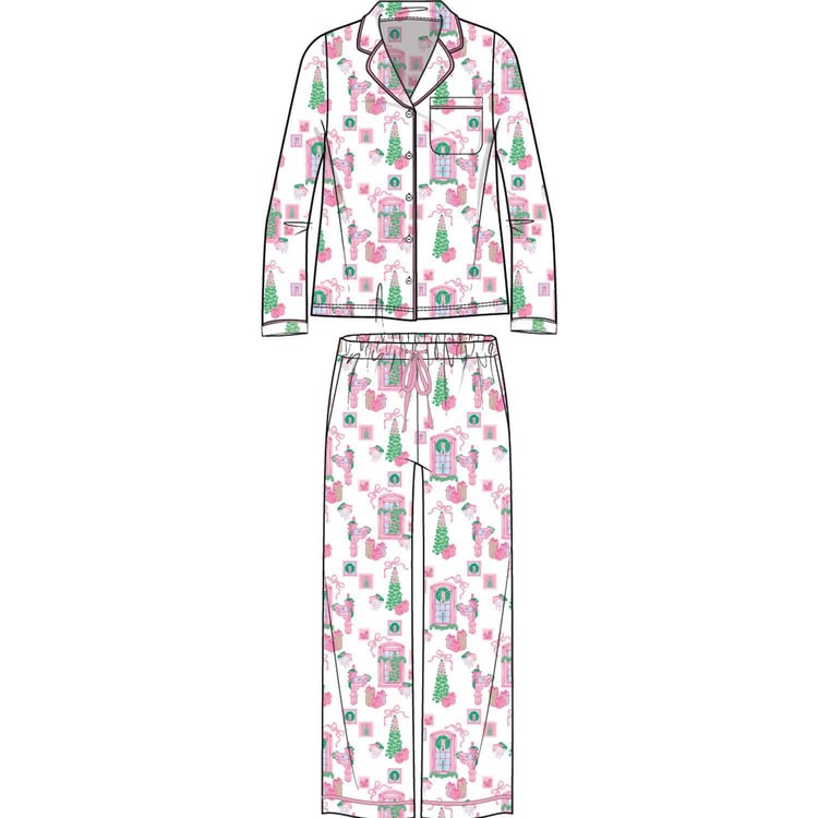 Adult Christmas Cottage PJ Set