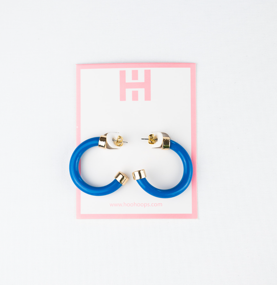 Hoo Hoops, Small Hoop Earrings (royal blue)