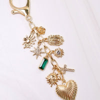 Janey Heart Bag Charm Gold