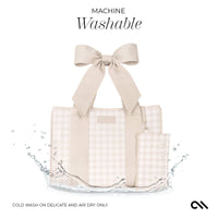 Latte Gingham Bow Jelly Tote Bag, CaseMate