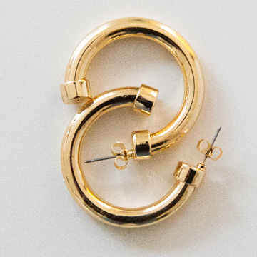 Small Acrylic Hoo Hoop Earring (Gold)