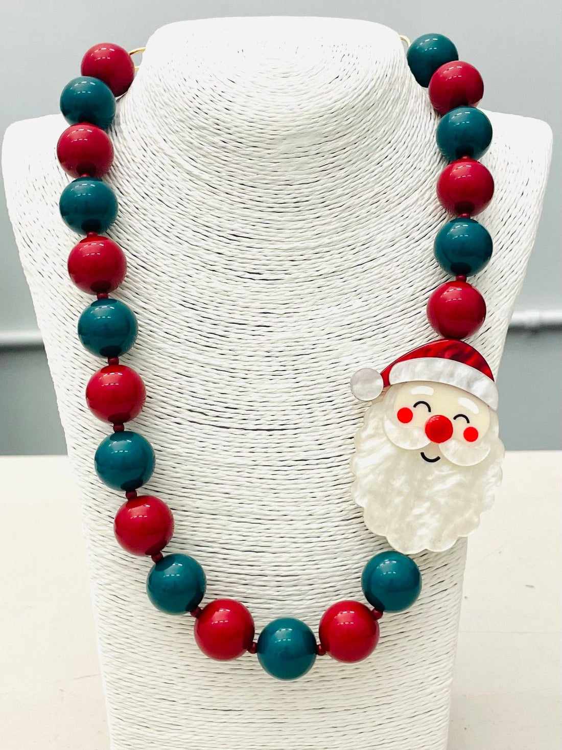 Beaded Santa Necklace