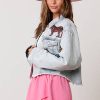 Sequin Tiger Denim Jacket