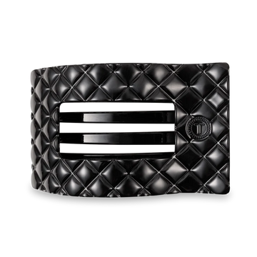 Jet Black Quilted Large Flat Clip