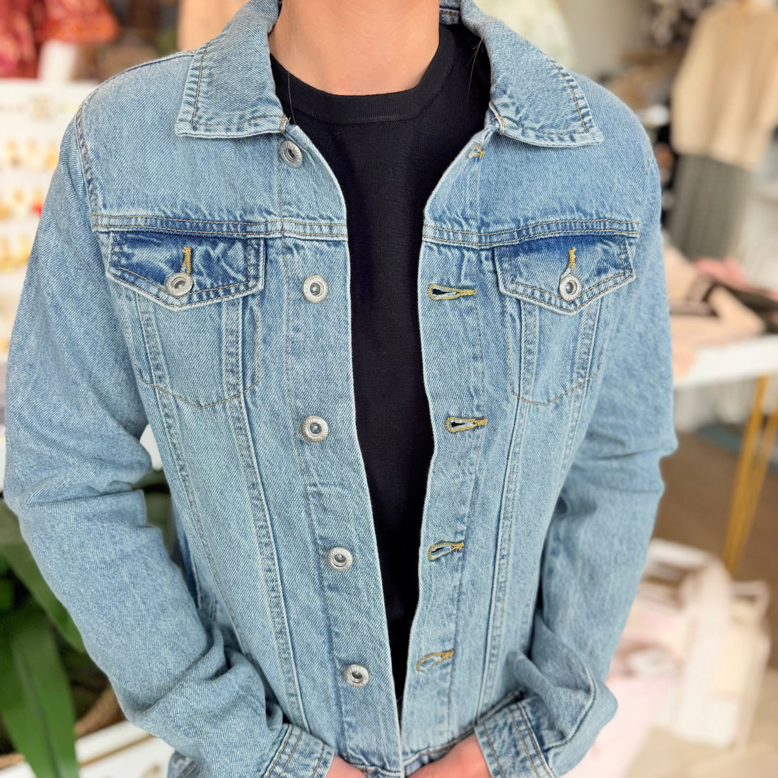 Light Denim Pink Tiger Jacket