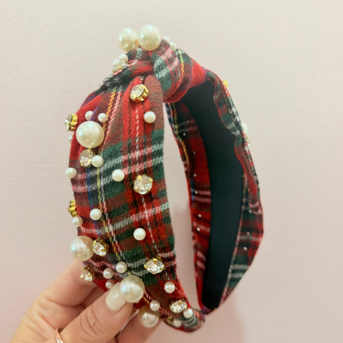 Pearl Plaid Headband