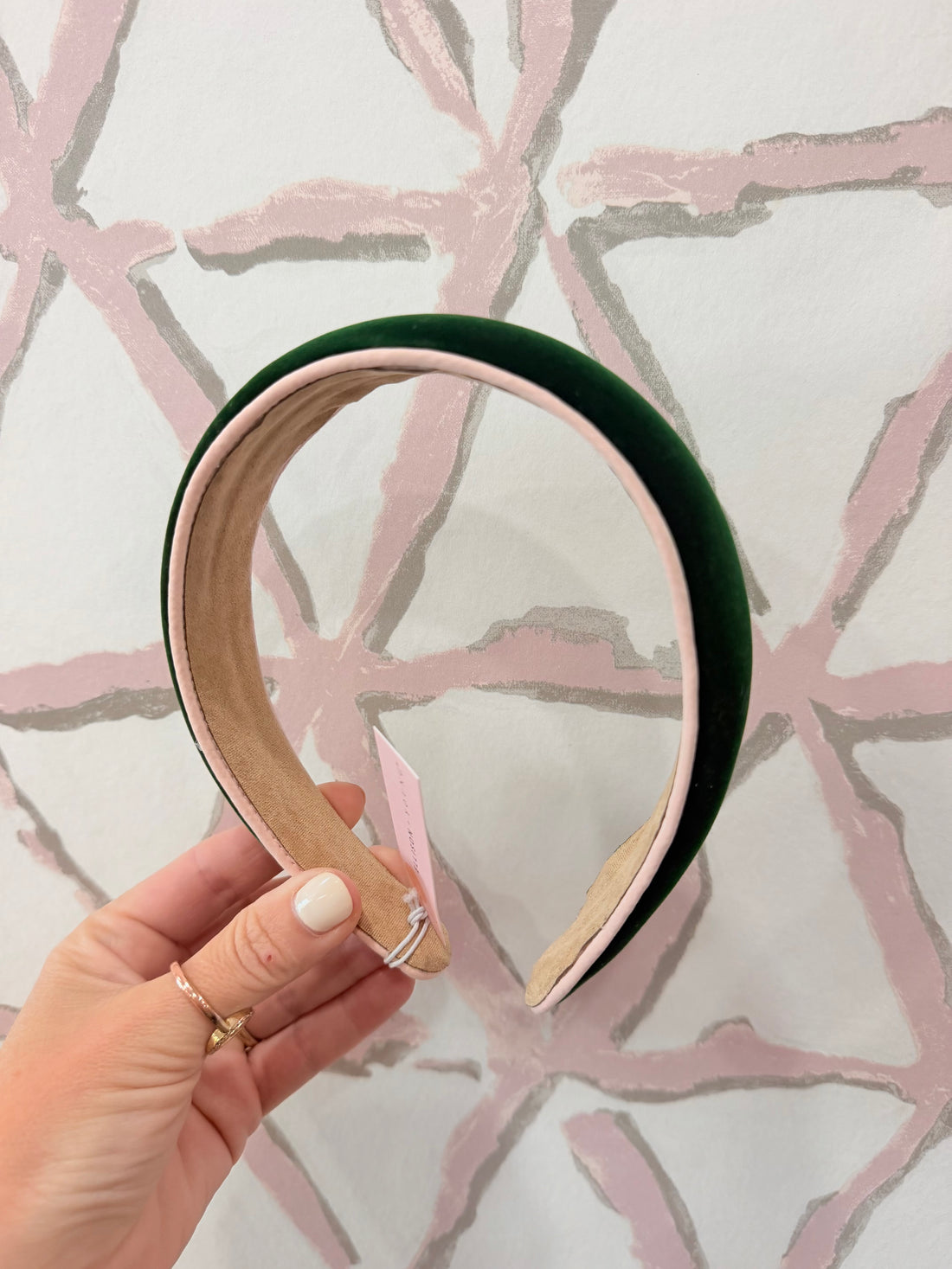 Velvet Piped Headband (Green)