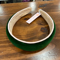 Velvet Piped Headband (Green)