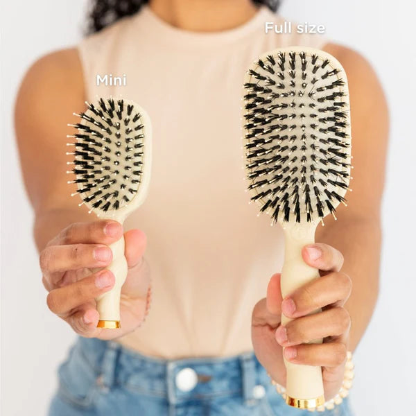 Mini Boar Bristle Brush (Tan)