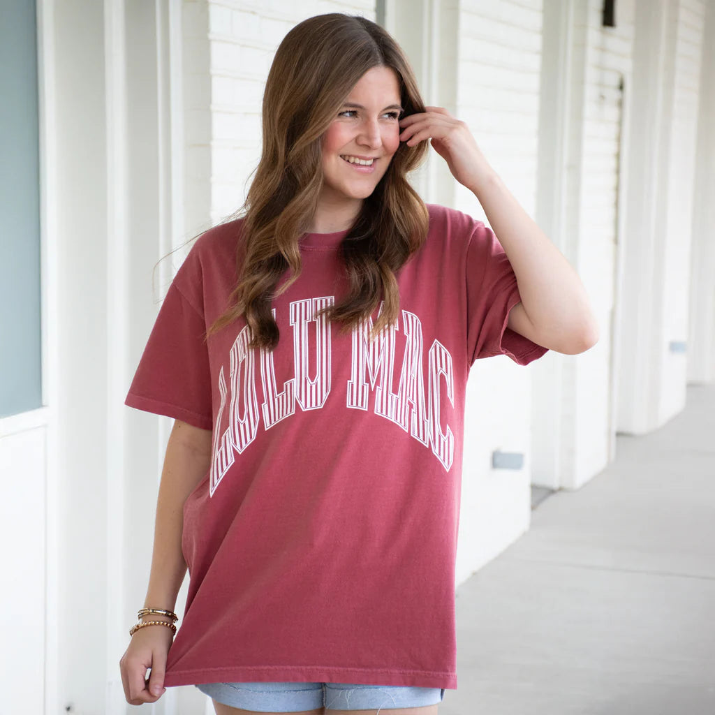 Crimson Stripes Lulu Mac Tee