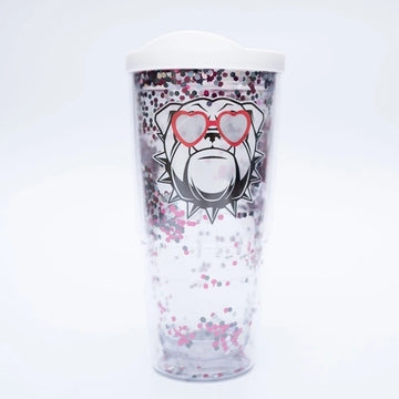 Bulldog Glitter Tumbler