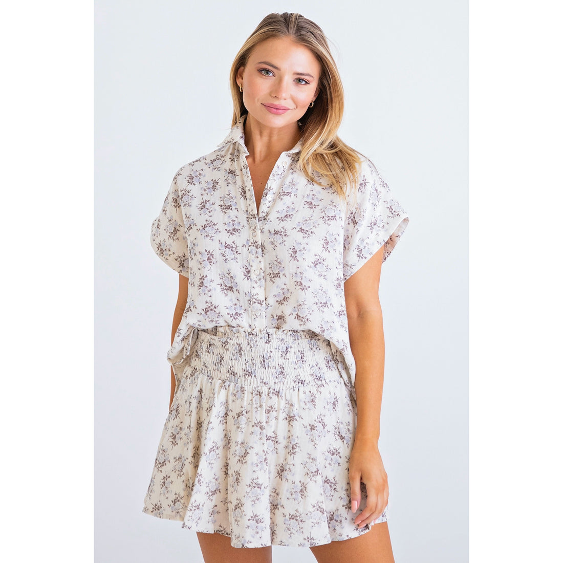 Floral Quilted Skort