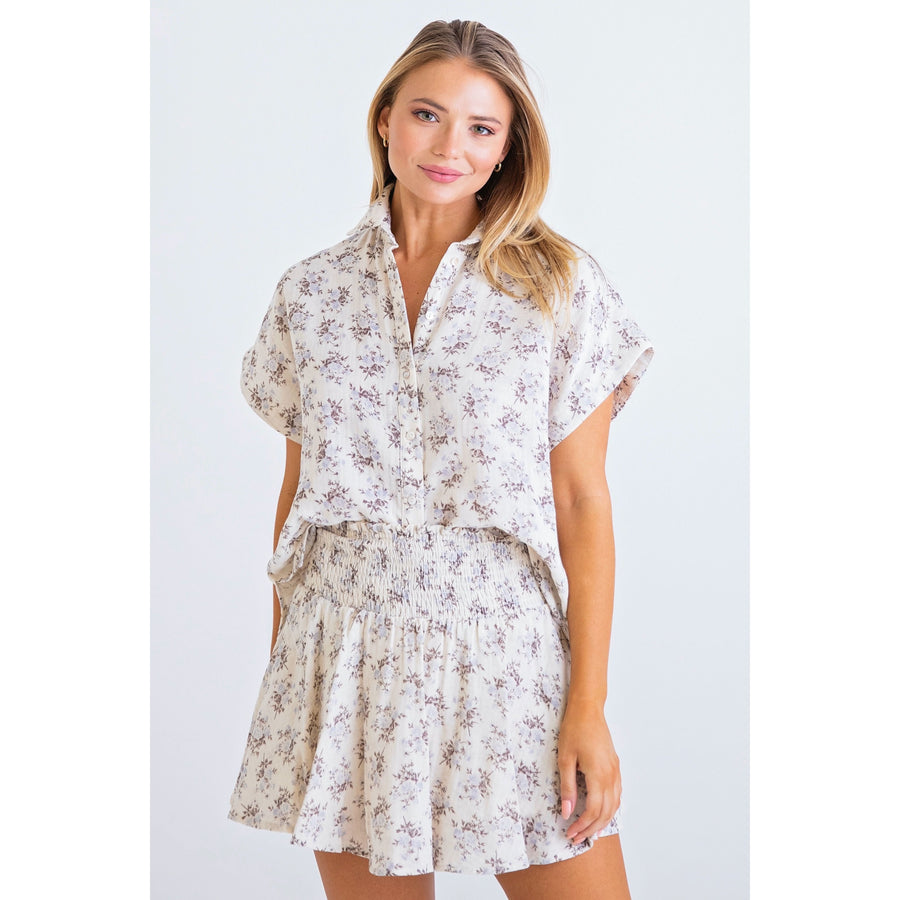 Floral Quilted Skort