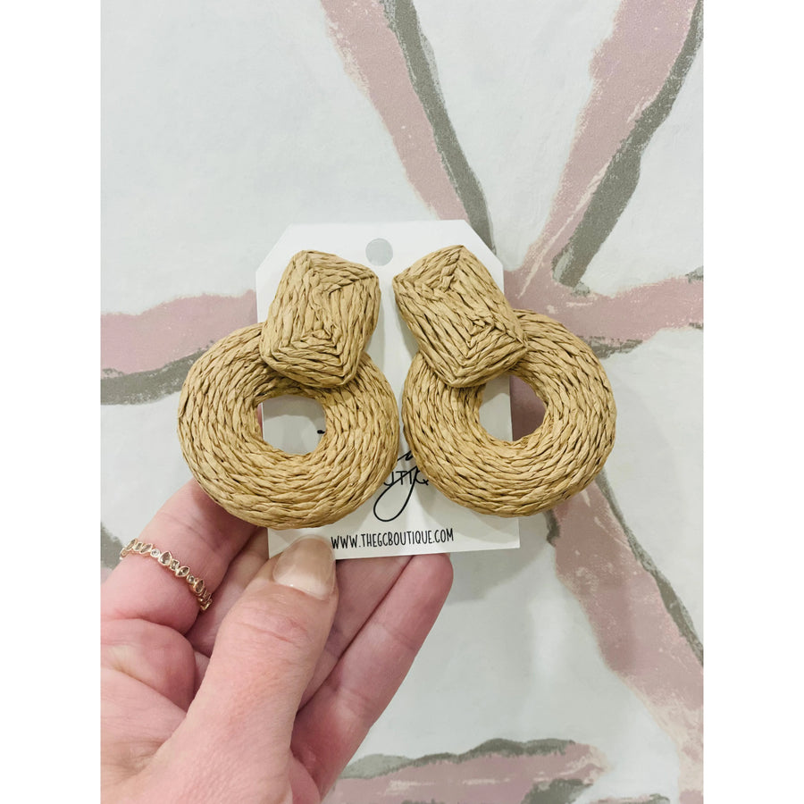 Raffia Door Knocker Earrings