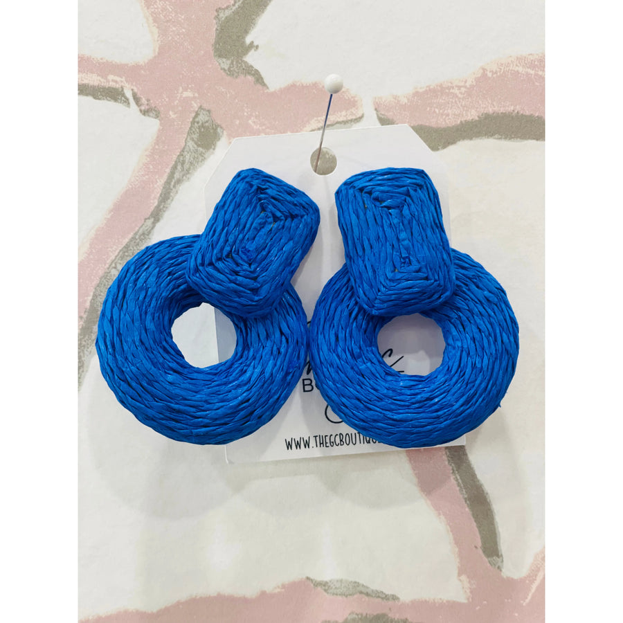 Raffia Door Knocker Earrings